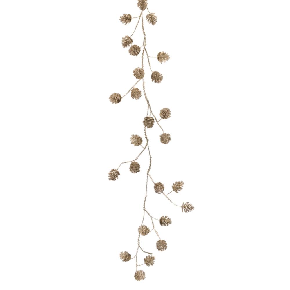 Unlit Garland | Set of 2 Brown Pine Cone Artificial Christmas Garlands 59" Garland Unlit Garland