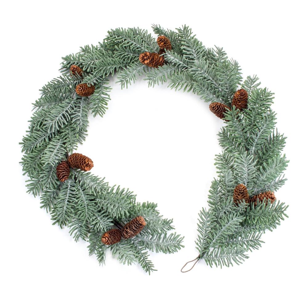 Unlit Garland | Set of 2 Pine with Pinecone Artificial Christmas Garlands 5′ x 8", Unlit Garland Unlit Garland