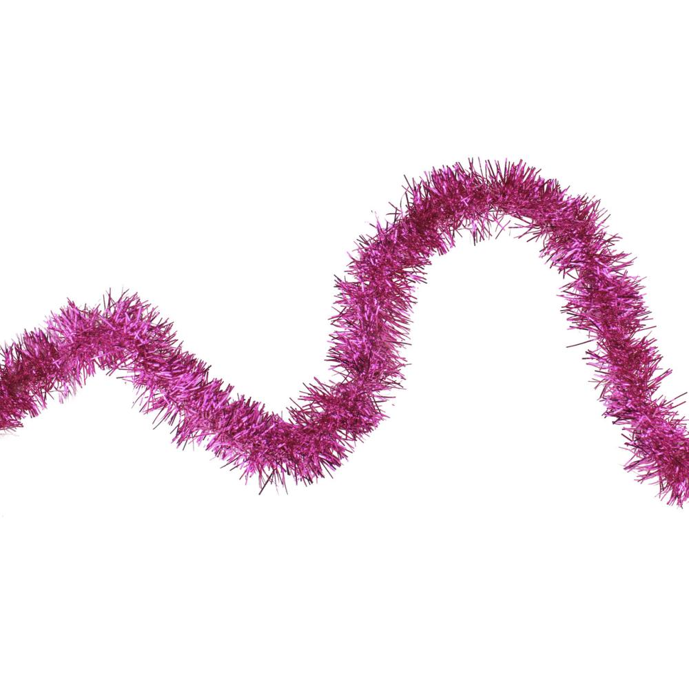 Unlit Garland | Shiny Traditional Tinsel Commercial Christmas Garland – 50′ – Pink – Unlit Classic Tinsel Garland Classic Tinsel Garland