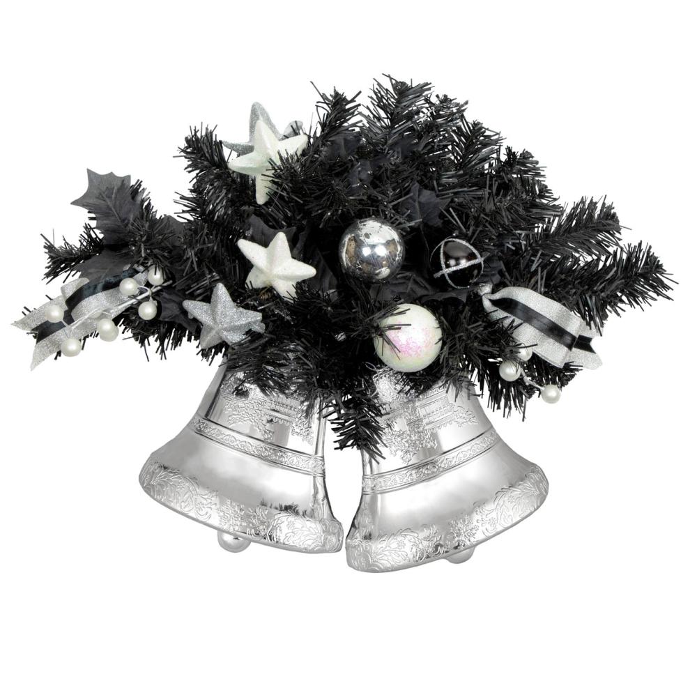 Unlit Swags | 18" Decorated Black Pine Artificial Christmas Swag with Bells Swags & Teardrops Unlit Swags