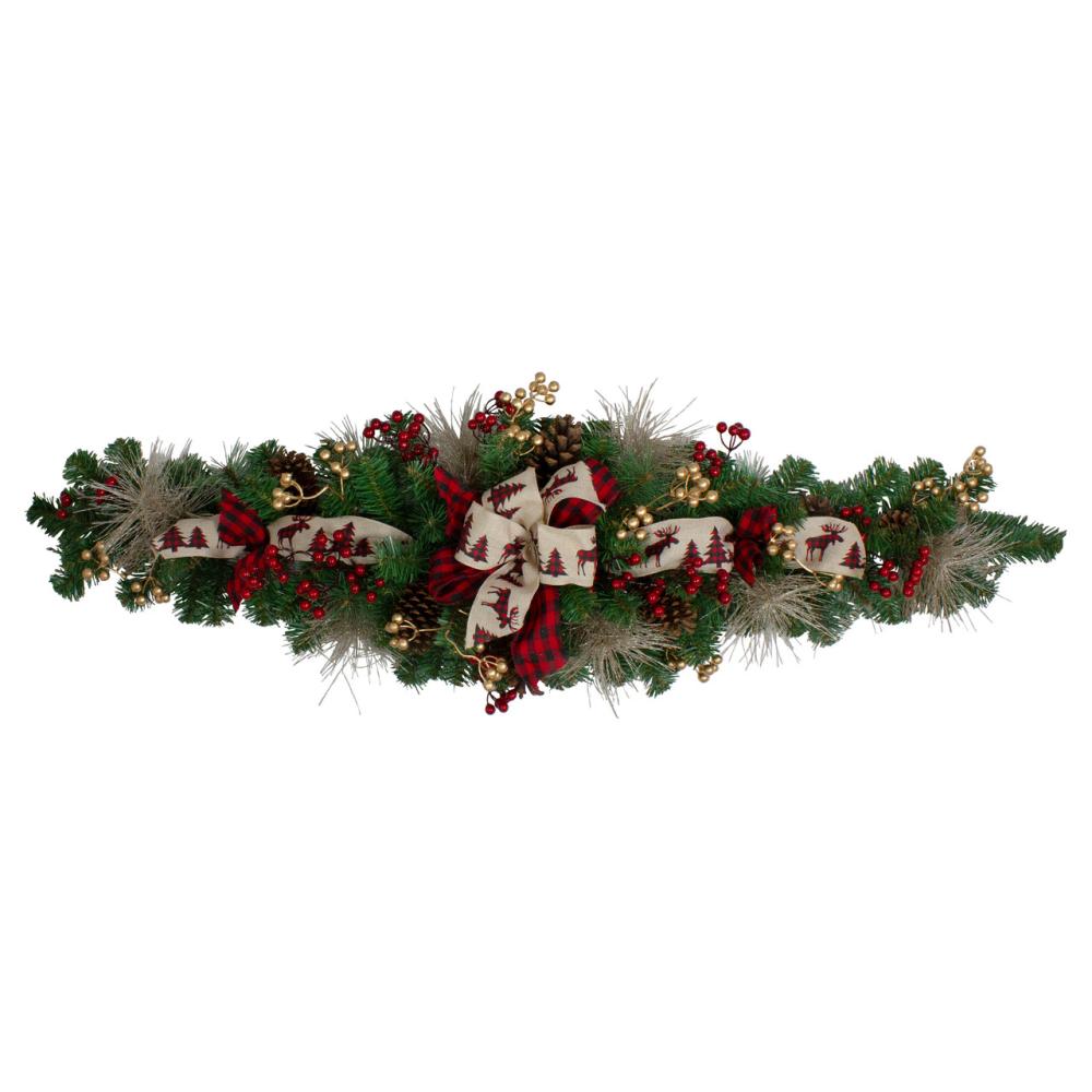 Unlit Swags | 52" Berries and Bows Artificial Christmas Swag – Unlit Swags & Teardrops Unlit Swags