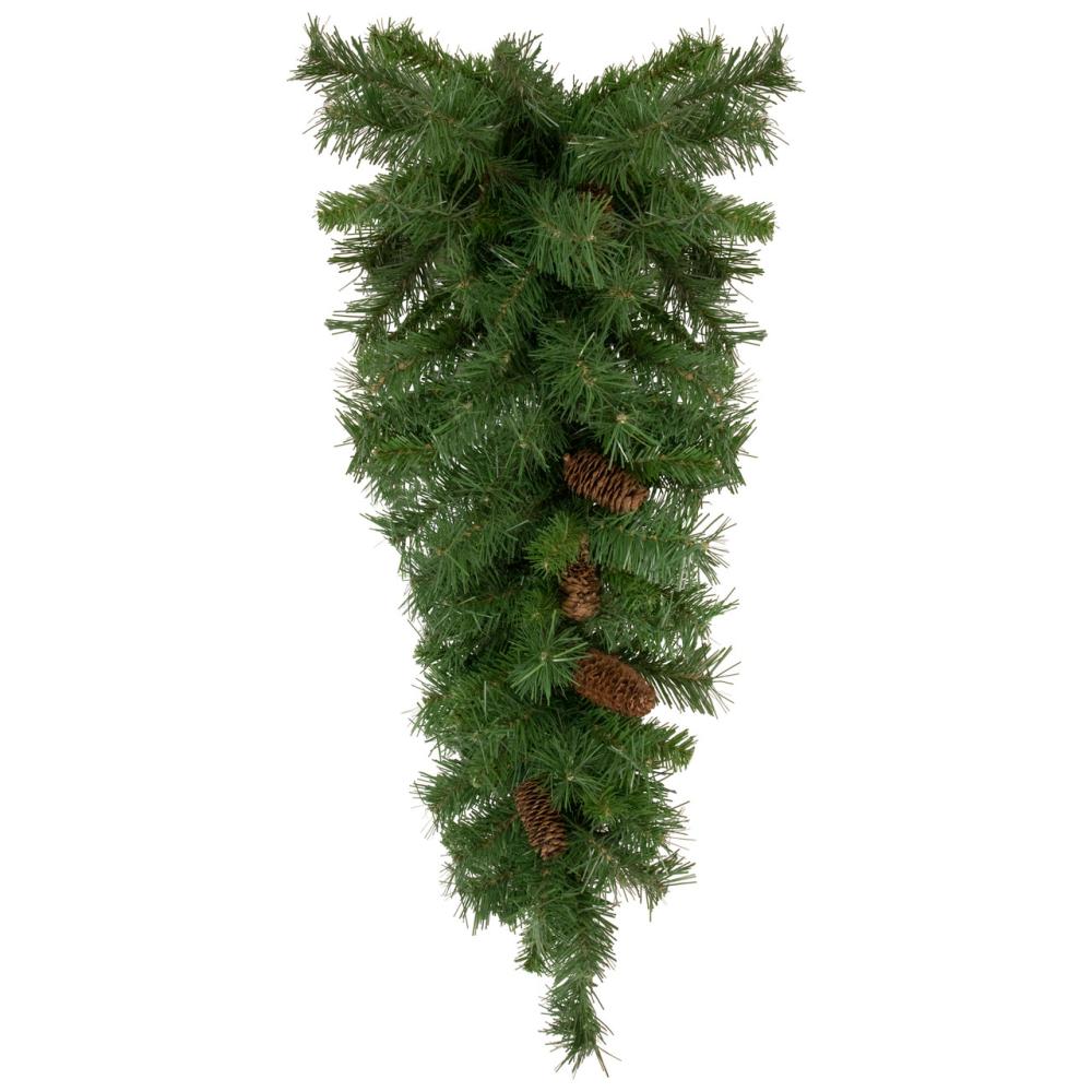 Unlit Teardrops | 30" Black River Pine Artificial Christmas Swag with Pine Cones, Unlit Swags & Teardrops Unlit Teardrops