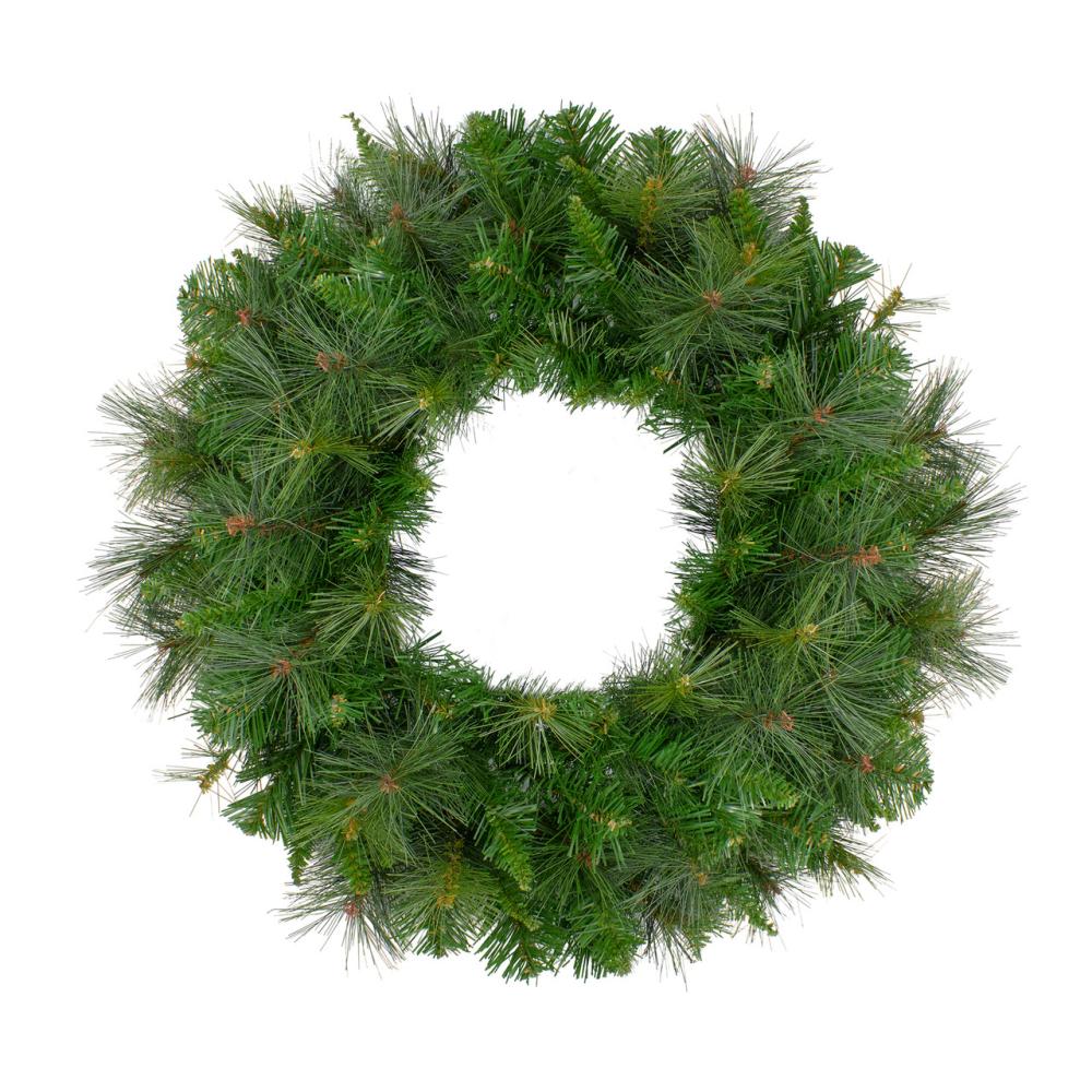 Unlit Wreaths | 24" Mixed Canyon Pine Artificial Christmas Wreath – Unlit Traditional Pine Wreaths Traditional Pine Wreaths