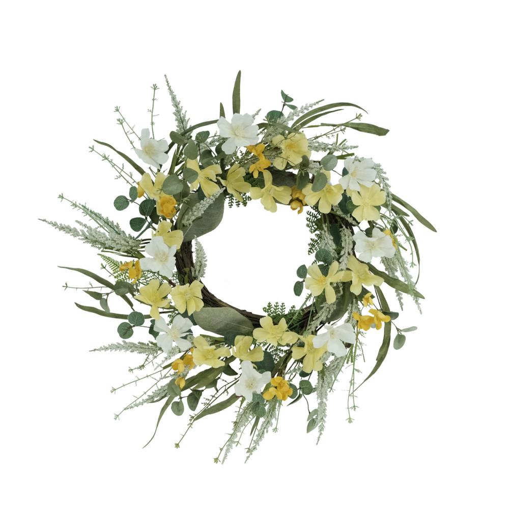 Unlit Wreaths | 24" Vibrant Puleo International Artificial Dogwood Floral Spring Wreath Unlit Wreaths Unlit Wreaths