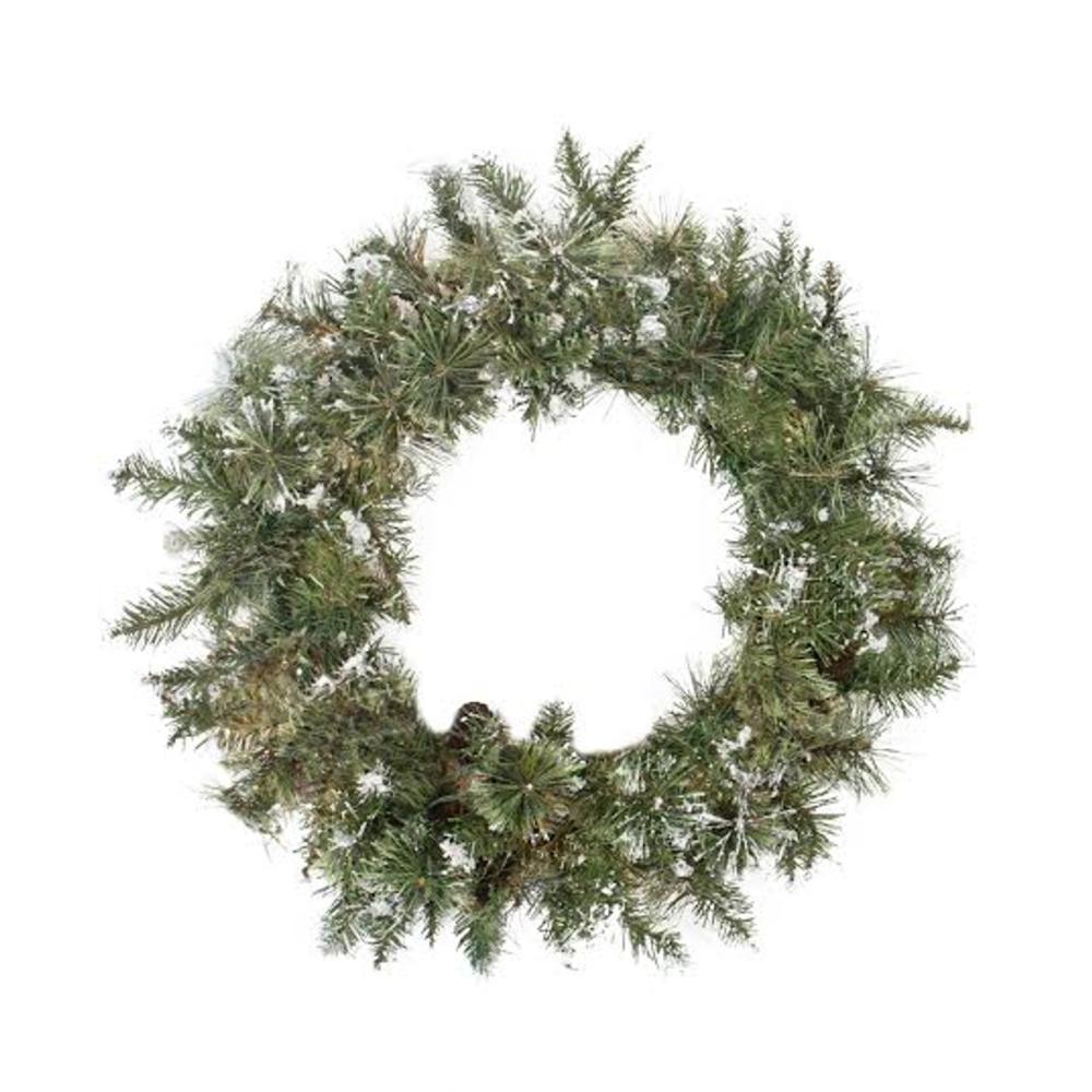 Unlit Wreaths | 30" Snow Mountain Pine Artificial Christmas Wreath – Unlit Traditional Pine Wreaths Traditional Pine Wreaths