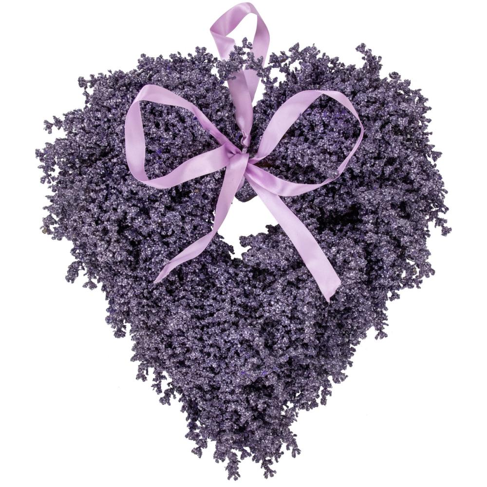 Unlit Wreaths | Artificial Lavender Heart Spring Wreath – 17.5" Unlit Wreaths Unlit Wreaths