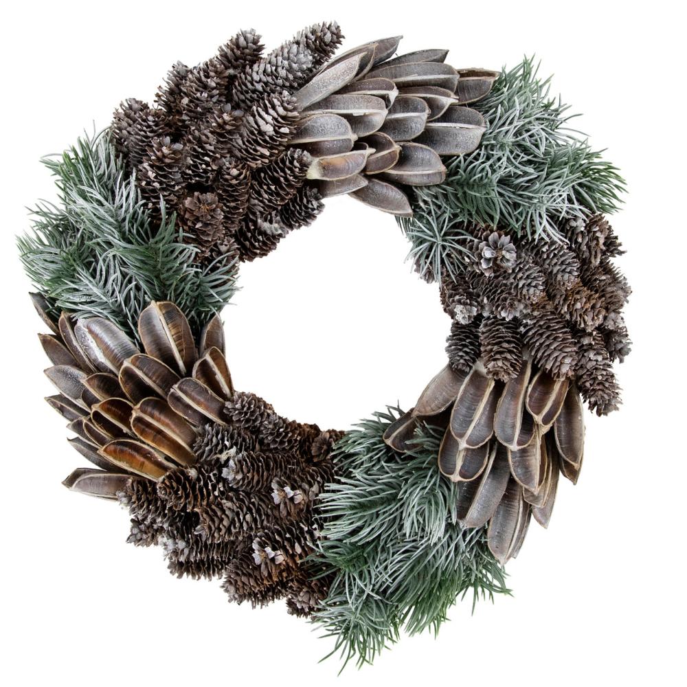 Unlit Wreaths | Brown and Green Pine Needle and Pine Cone Artificial Christmas Wreath, 13.5-Inch, Unlit Specialty Wreaths Specialty Wreaths