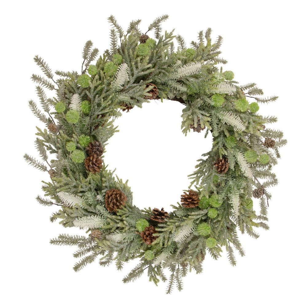 Unlit Wreaths | Frosted Pine and Pinecone Christmas Wreath, 30-Inch, Unlit Unlit Wreaths Unlit Wreaths