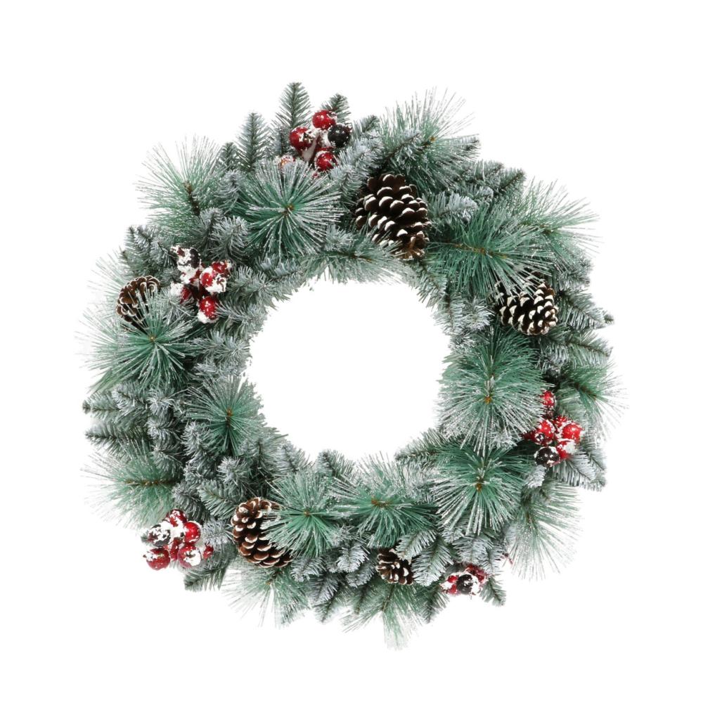 Unlit Wreaths | Glitter Needle Mixed Artificial Christmas Wreath, 24-Inch, Unlit Unlit Wreaths Unlit Wreaths