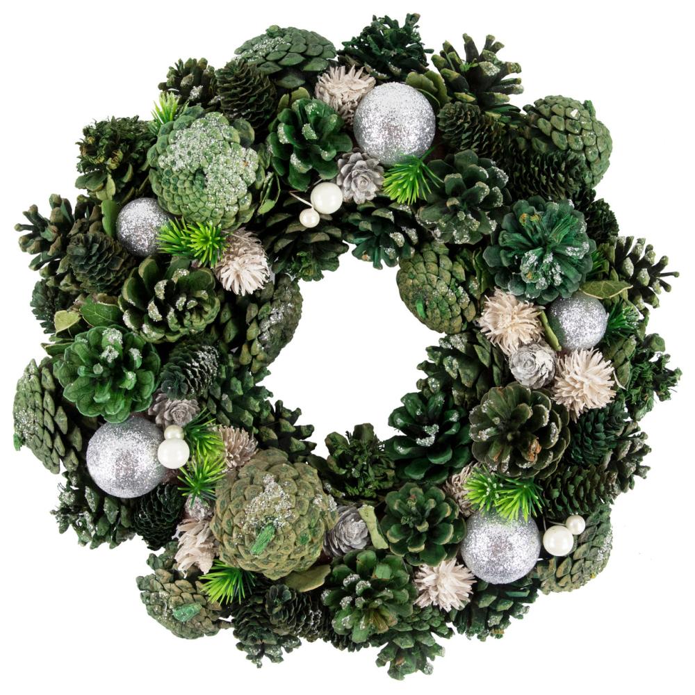 Unlit Wreaths | Green Pinecone and Foliage Artificial Christmas Wreath, 14-Inch, Unlit Specialty Wreaths Specialty Wreaths