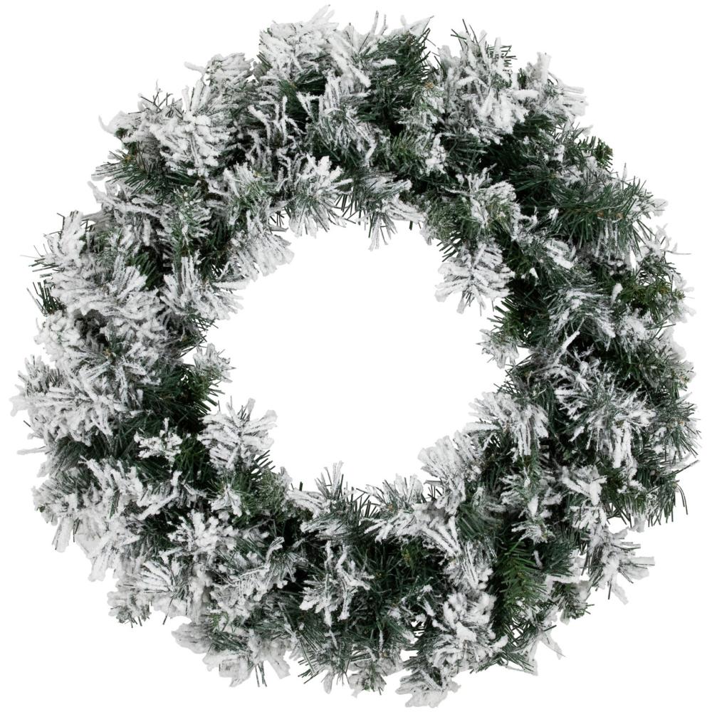 Unlit Wreaths | Heavily Flocked Pine Artificial Christmas Wreath, 24-Inch, Unlit Frosted, Flocked, Iced Wreaths Frosted, Flocked, Iced Wreaths