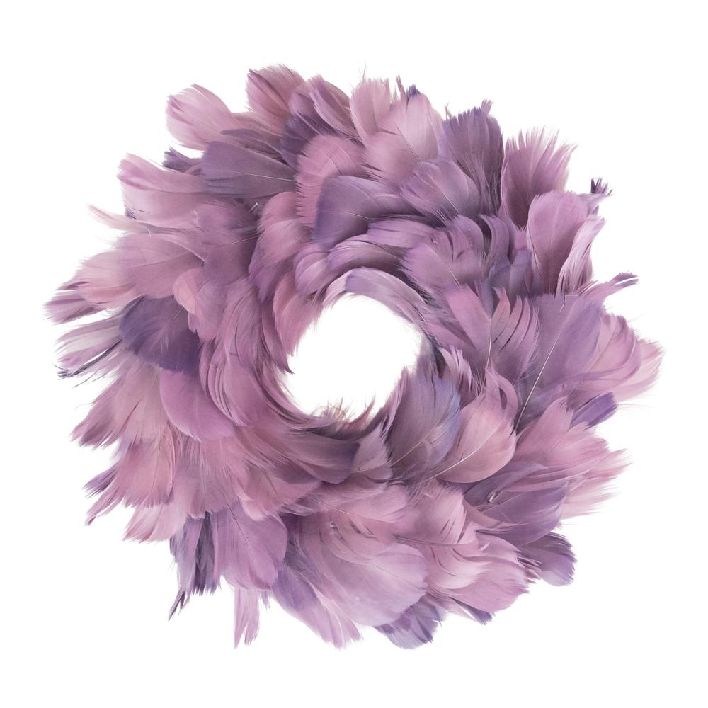 Unlit Wreaths | Layered Purple Feather Christmas Wreath, 10-Inch, Unlit Specialty Wreaths Specialty Wreaths