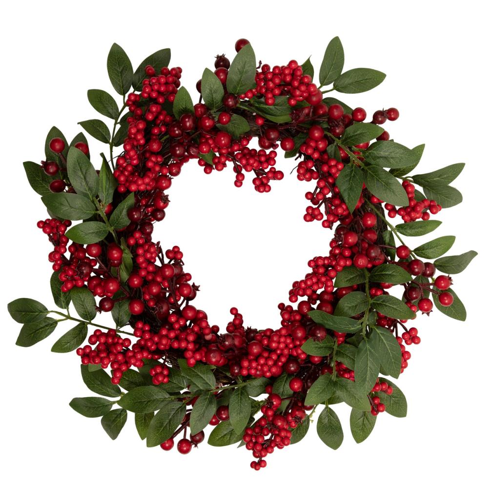 Unlit Wreaths | Lush Berry and Leaf Artificial Christmas Wreath, 18-Inch, Unlit Berry Wreaths Berry Wreaths