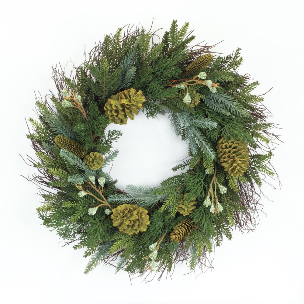 Unlit Wreaths | Mixed Pine Artificial Christmas Wreath, 23-Inch, Unlit Unlit Wreaths Unlit Wreaths