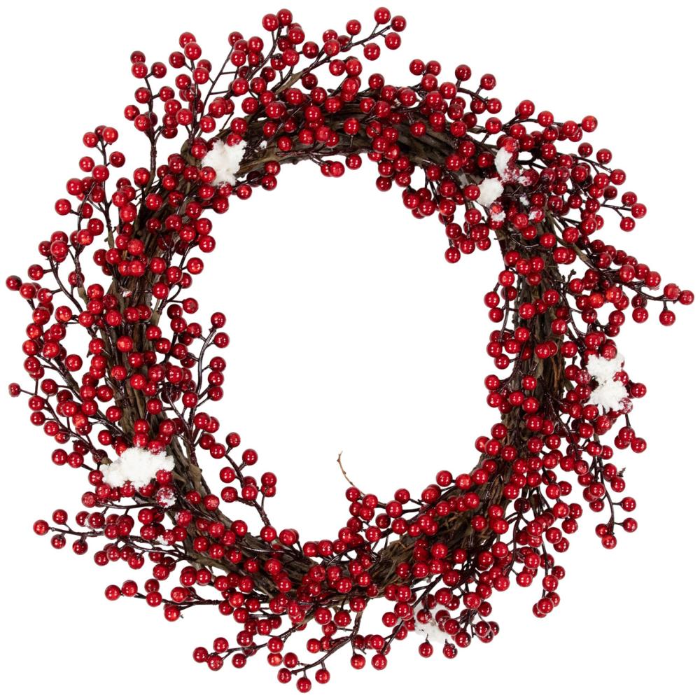 Unlit Wreaths | Real Touch™️ Frosted Berry Artificial Christmas Wreath – 18" – Unlit Berry Wreaths Berry Wreaths