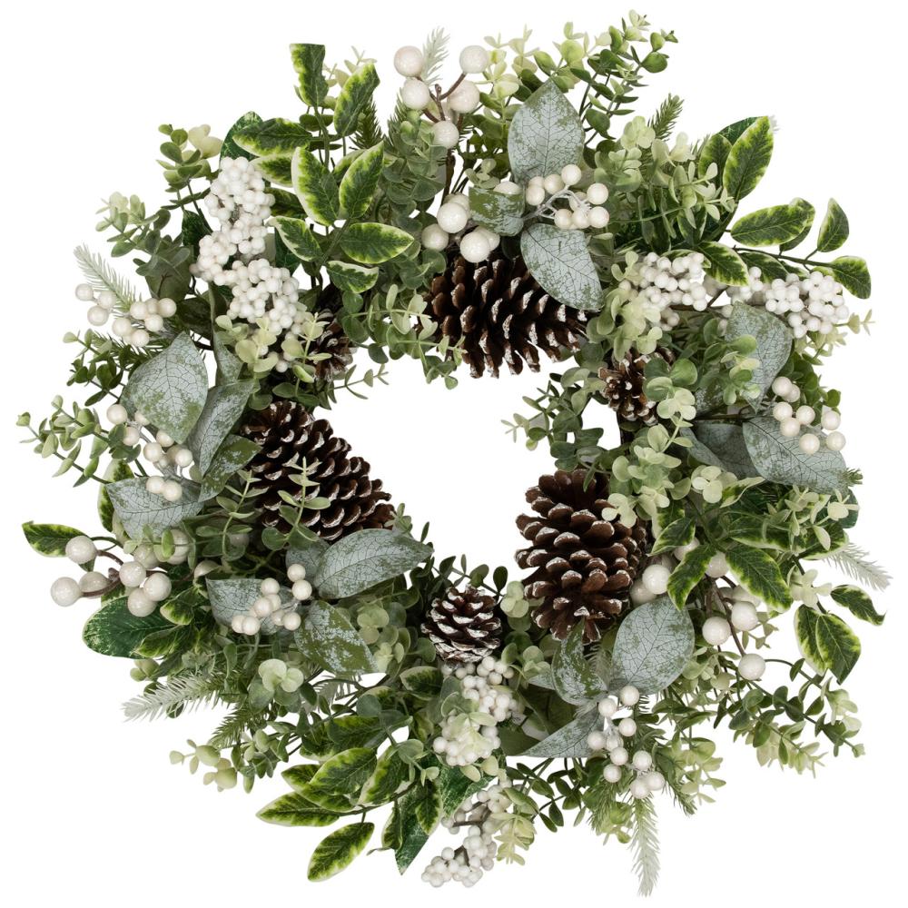 Unlit Wreaths | Real Touch™️ Frosted Pinecones and Berries Artificial Christmas Wreath – 24" – Unlit Specialty Wreaths Specialty Wreaths