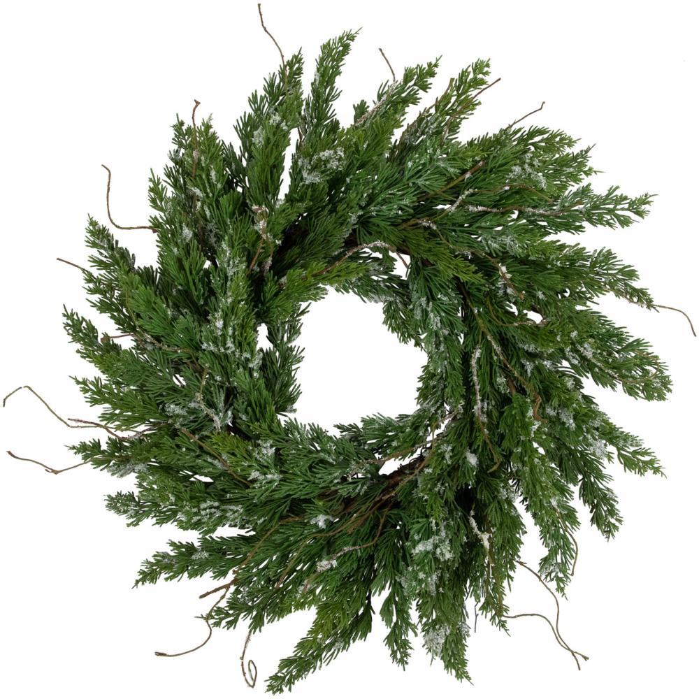 Unlit Wreaths | Real Touch™️ Iced Cedar Artificial Christmas Wreath- 24" – Unlit Frosted, Flocked, Iced Wreaths Frosted, Flocked, Iced Wreaths