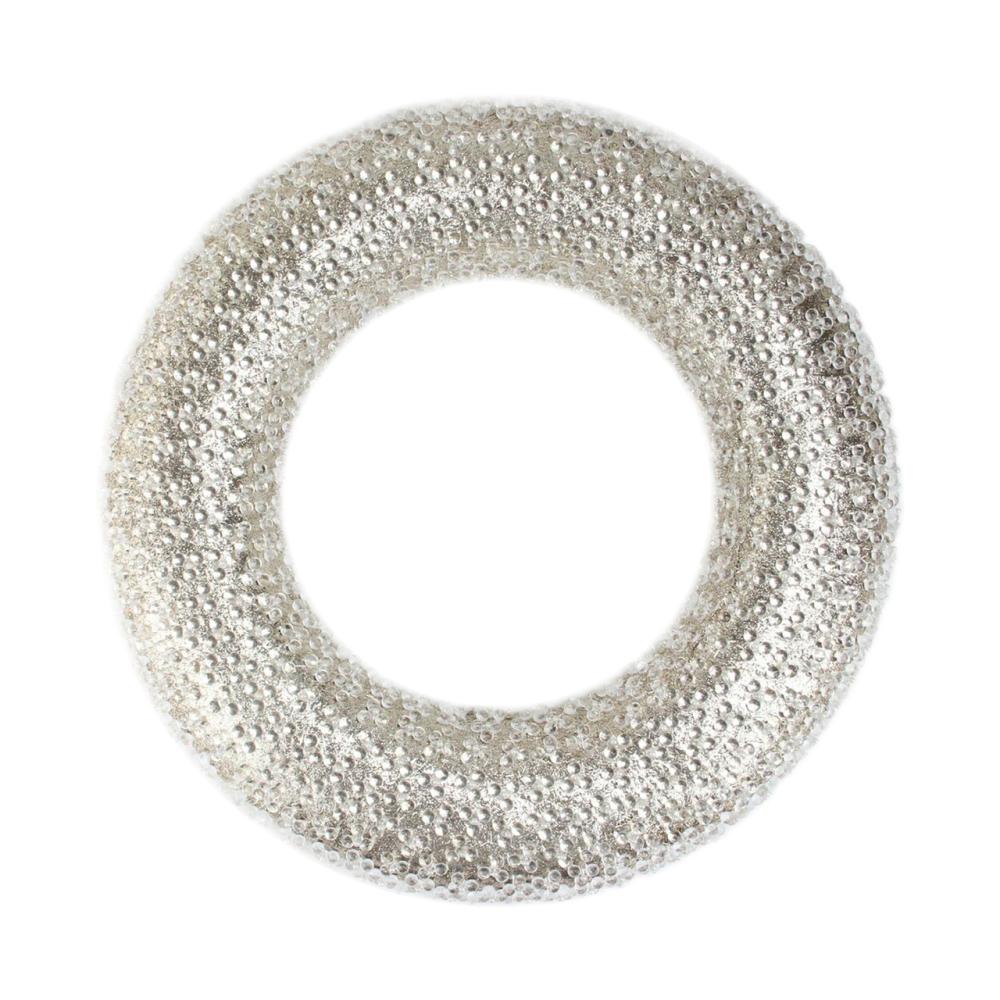 Unlit Wreaths | Silver and Clear Beaded Artificial Christmas Wreath – 20-Inch, Unlit Specialty Wreaths Specialty Wreaths