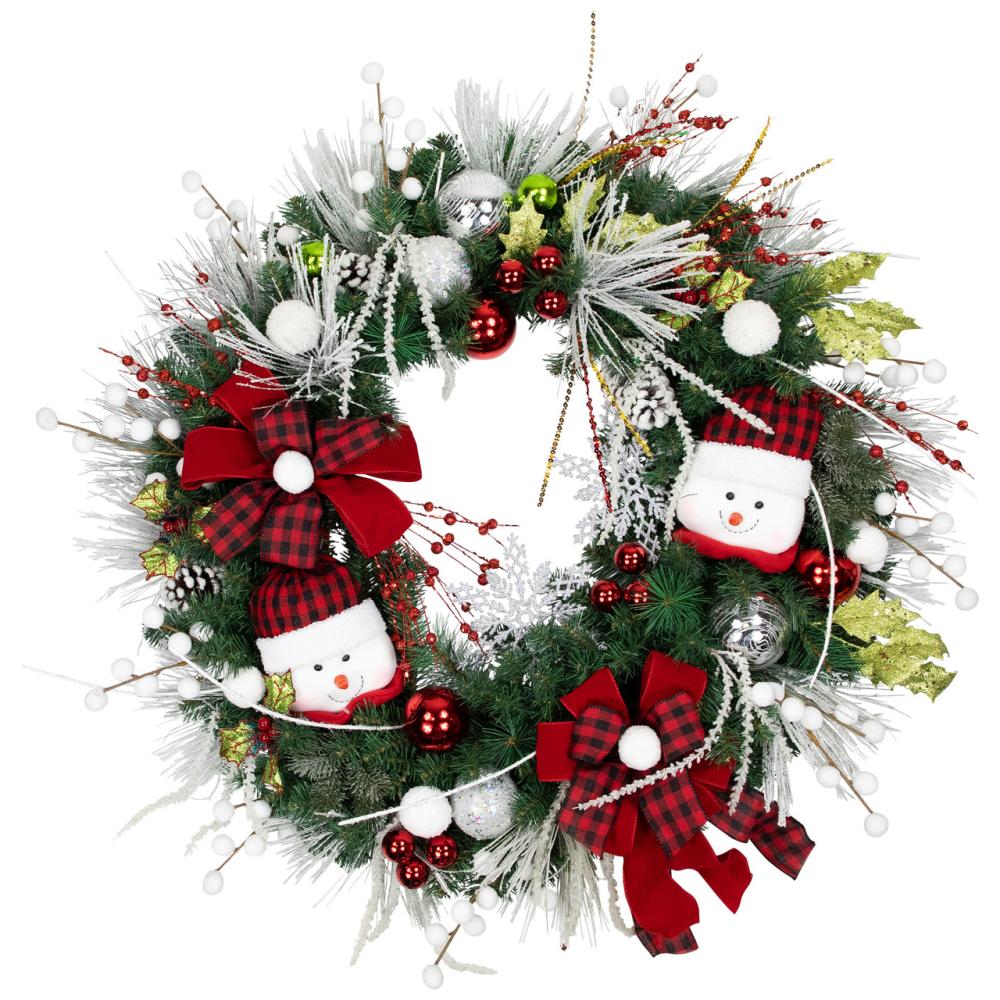 Unlit Wreaths | Snowmen and Icicles Pine Artificial Christmas Wreath – 40" – Unlit Specialty Wreaths Specialty Wreaths