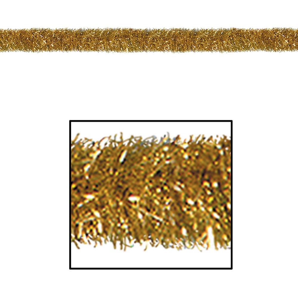 Classic Tinsel Garland | 100′ Gold Festive Shiny Gleam ‘N Tinsel Holiday Garland – Unlit Classic Tinsel Garland Classic Tinsel Garland