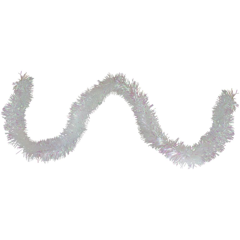 Specialty Garland | Iridescent Tinsel Commercial Christmas Garland – 50′ x 3" – White – Unlit Classic Tinsel Garland Classic Tinsel Garland