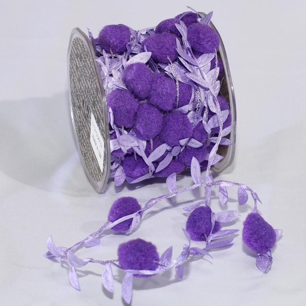 Specialty Garland | Purple Leaves with Balls Party Garland 0.75" x 22 Yards Garland Specialty Garland