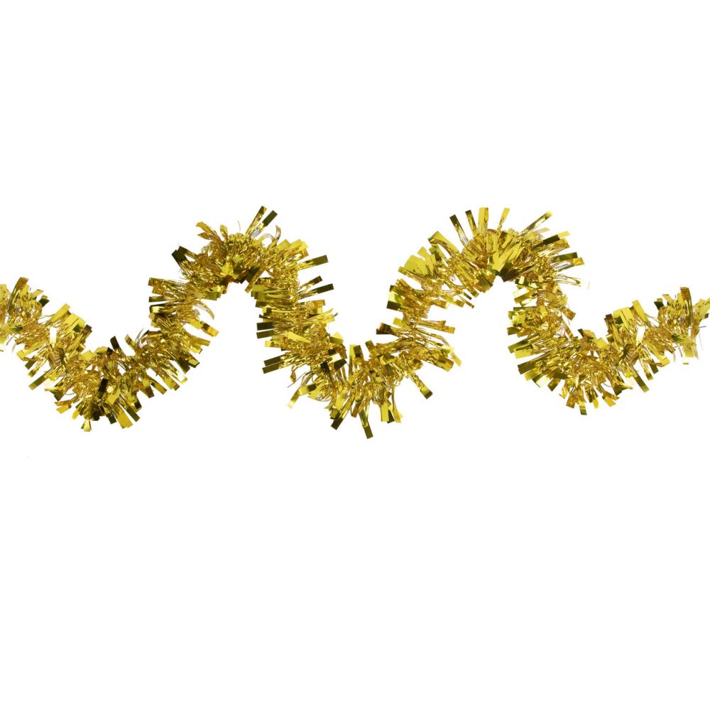 Classic Tinsel Garland | Boa Wide Cut Tinsel Commercial Christmas Garland – 50′ x 3" – Gold – Unlit Classic Tinsel Garland Classic Tinsel Garland