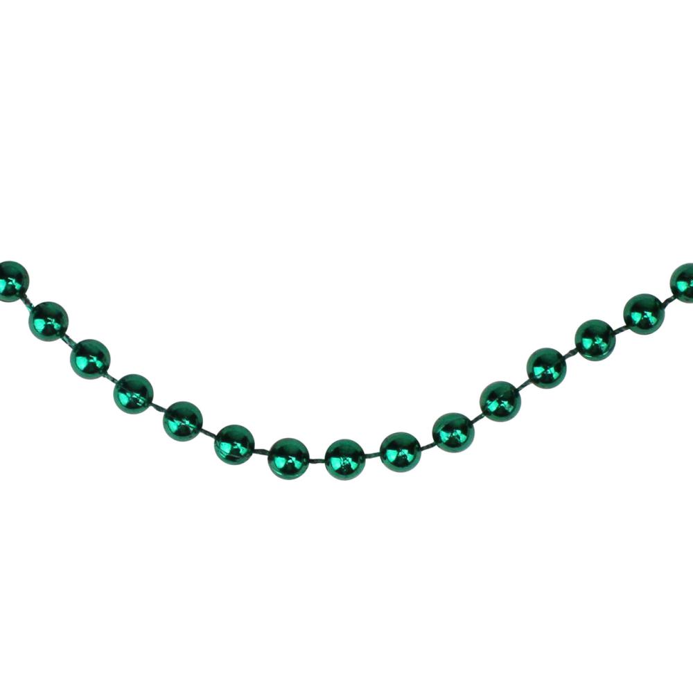 Unlit Garland | 15′ x 0.25" Shiny Metallic Aqua Green Faceted Beaded Artificial Christmas Garland – Unlit Beaded Garland Beaded Garland