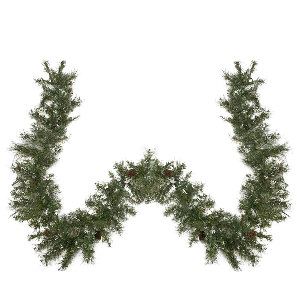 Unlit Garland | 9′ x 10" Snow Mountain Pine Artificial Christmas Garland – Unlit Garland Traditional Pine Garland