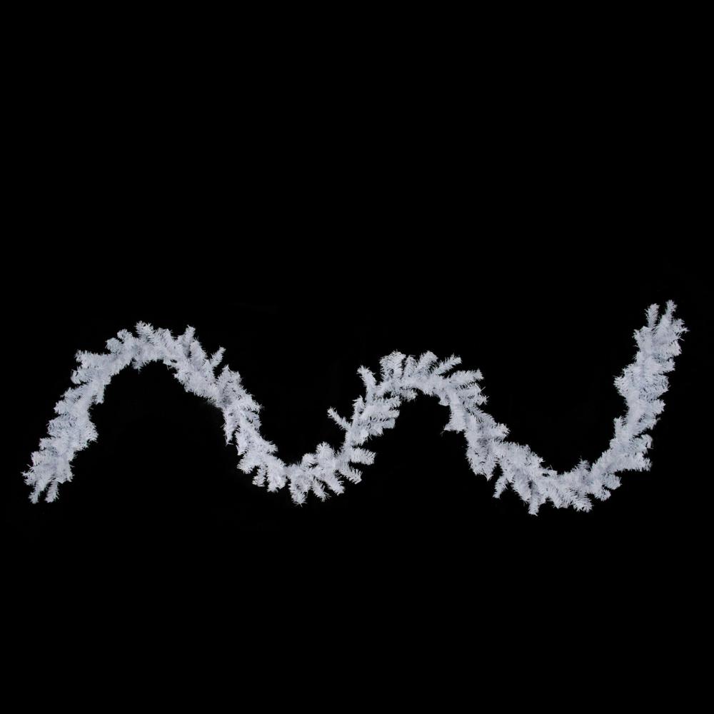 Unlit Garland | Canadian Pine Commercial Artificial Christmas Garland – 100′ x 10" – White – Unlit Garland Specialty Garland