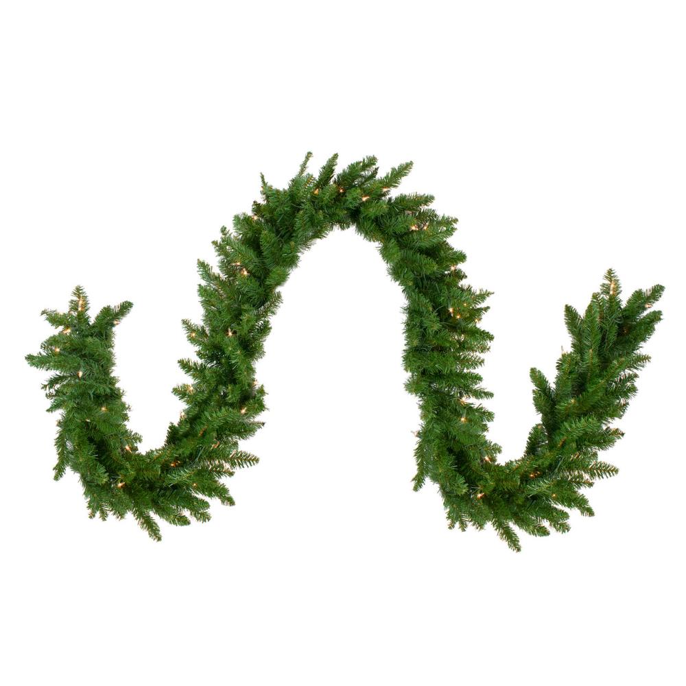 Traditional Pine Garland | Pre-Lit Eastern Pine Artificial Christmas Garland – 9′ x 12" – Clear Lights Garland Pre-Lit Garland