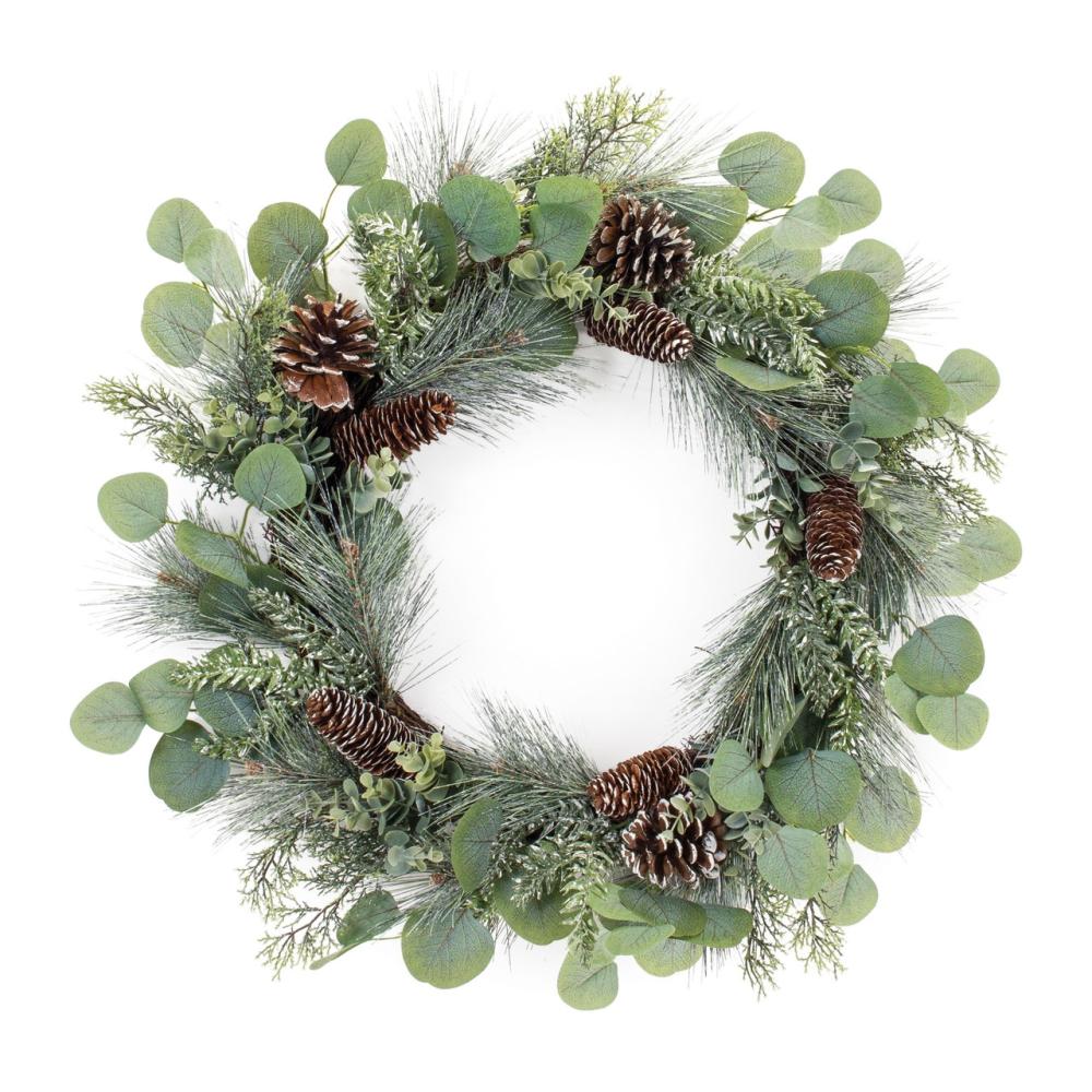 Unlit Wreaths | Pine and Eucalyptus Artificial Christmas Wreath, 25-Inch, Unlit Unlit Wreaths Unlit Wreaths