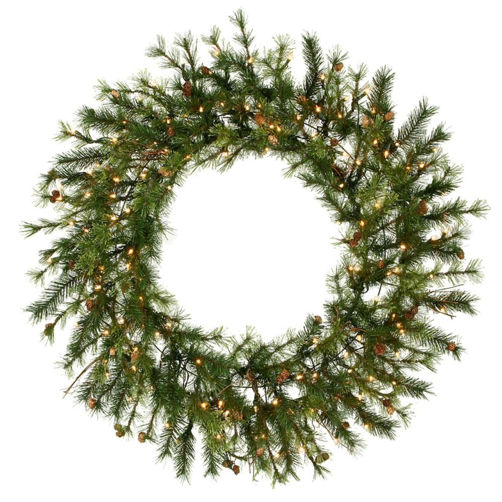 Pre-Lit Wreaths | Pre-Lit Mixed Country Pine Commercial Christmas Wreath – 60" – Clear Lights Pre-Lit Wreaths Pre-Lit Wreaths