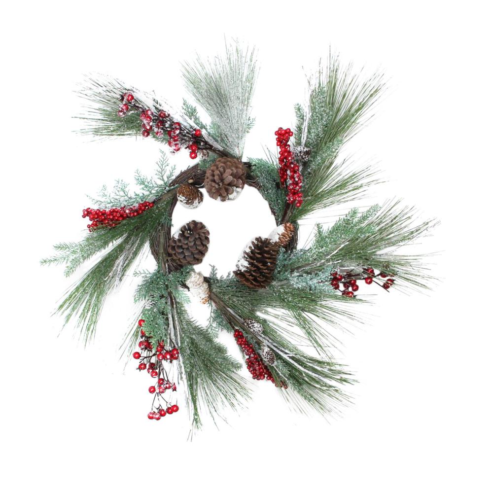 Specialty Wreaths | Berries with Pine Cones and Pine Sprigs Artificial Christmas Wreath – 32-Inch, Unlit Frosted, Flocked, Iced Wreaths Frosted, Flocked, Iced Wreaths