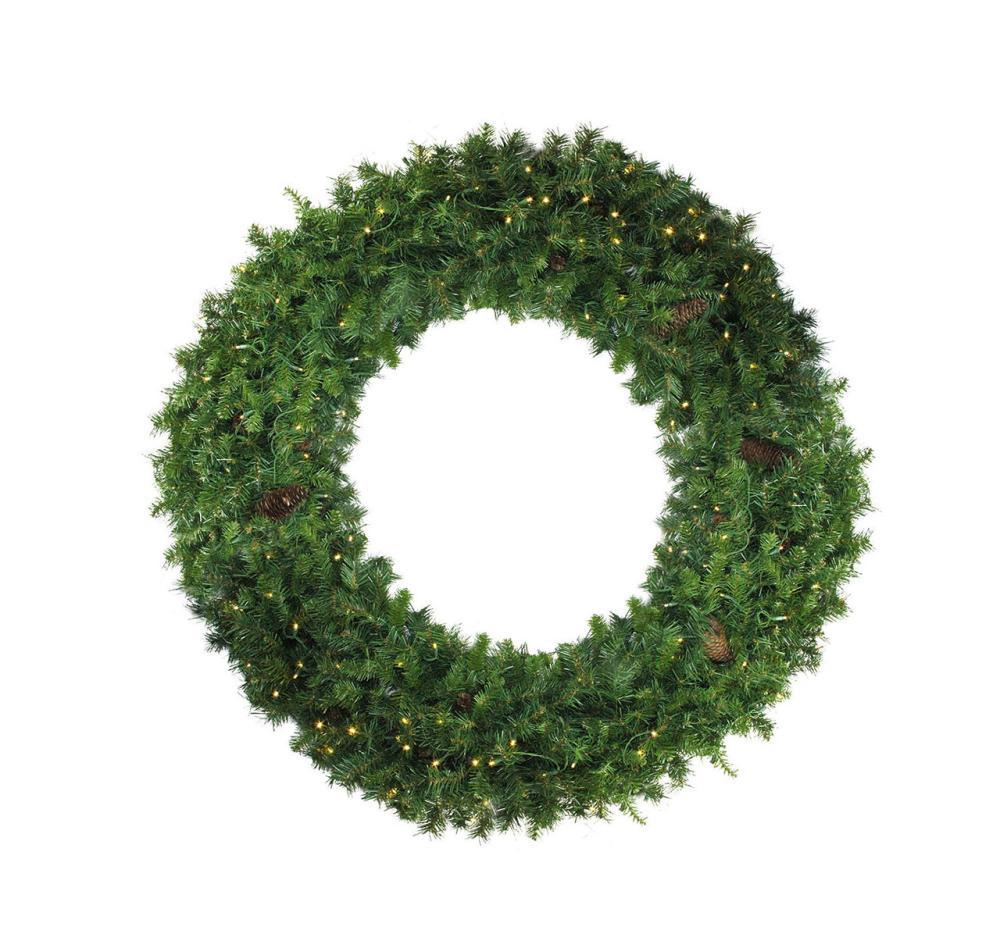 Pre-Lit Wreaths | Pre-Lit Dakota Red Pine Artificial Commercial Christmas Wreath, 72-Inch, Clear AlwaysLit Lights Pre-Lit Wreaths Pre-Lit Wreaths