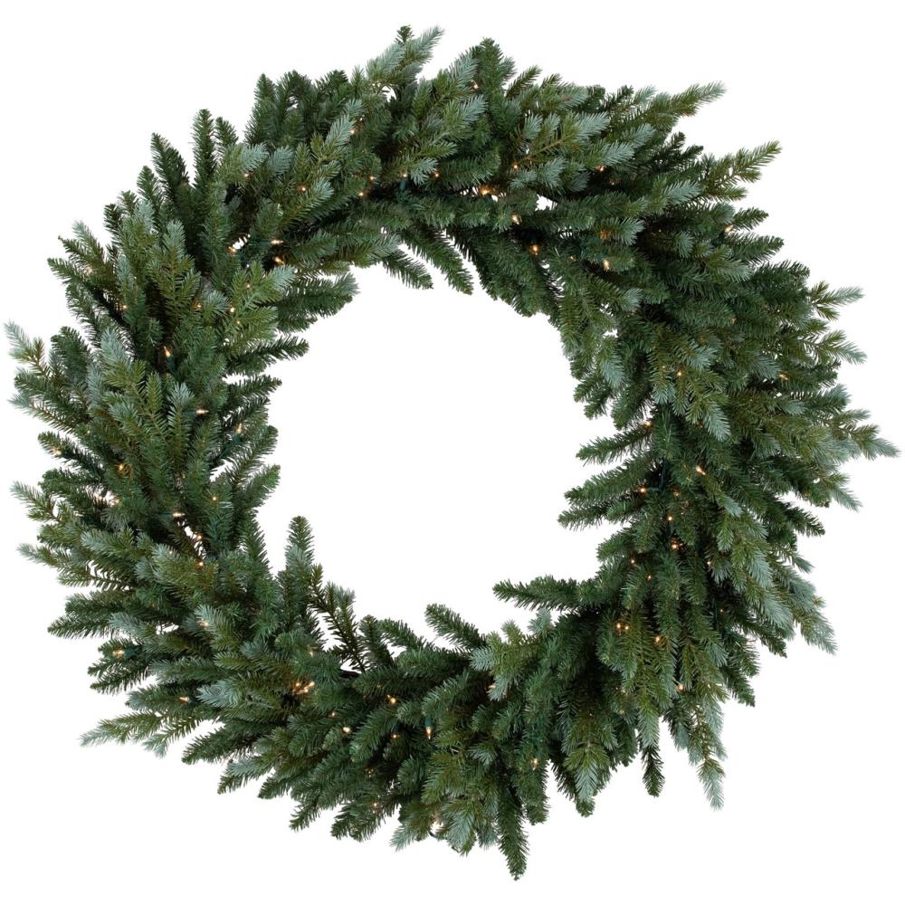 Pre-Lit Wreaths | Real Touch™️ Pre-Lit Blue Spruce Artificial Christmas Wreath – 48" – Clear Lights Pre-Lit Wreaths Pre-Lit Wreaths