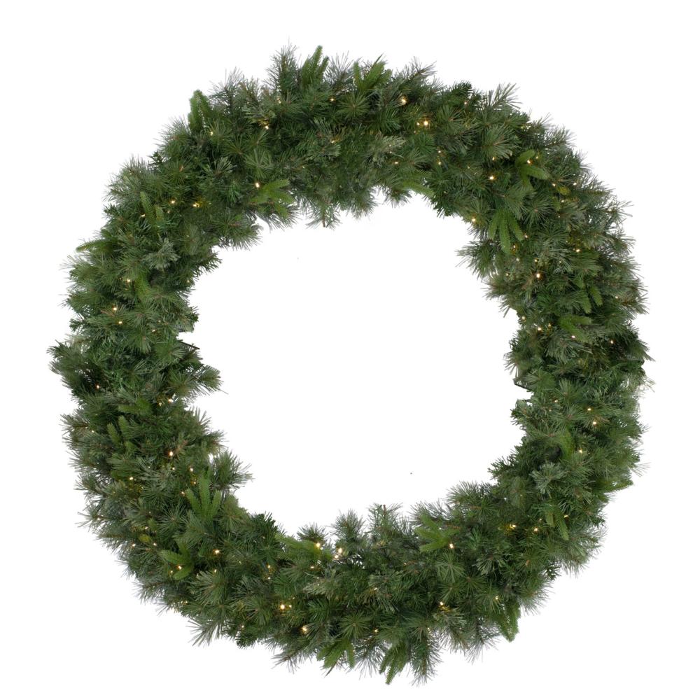 Traditional Pine Wreaths | Pre-Lit Ashcroft Cashmere Pine Commercial Artificial Christmas Wreath – 60-Inch, Warm White Lights Pre-Lit Wreaths Pre-Lit Wreaths