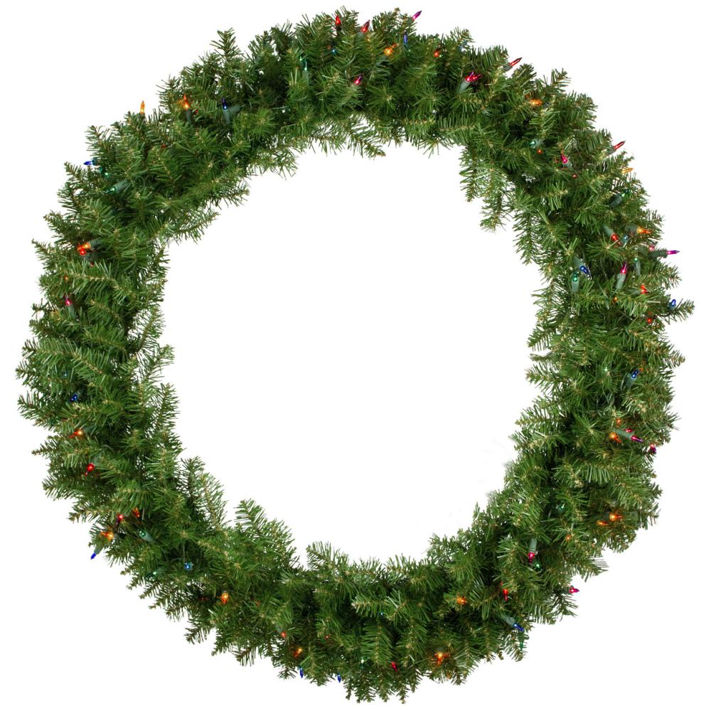 Traditional Pine Wreaths | Pre-Lit Rockwood Pine Artificial Christmas Wreath, 36-Inch, Multi Lights Pre-Lit Wreaths Pre-Lit Wreaths